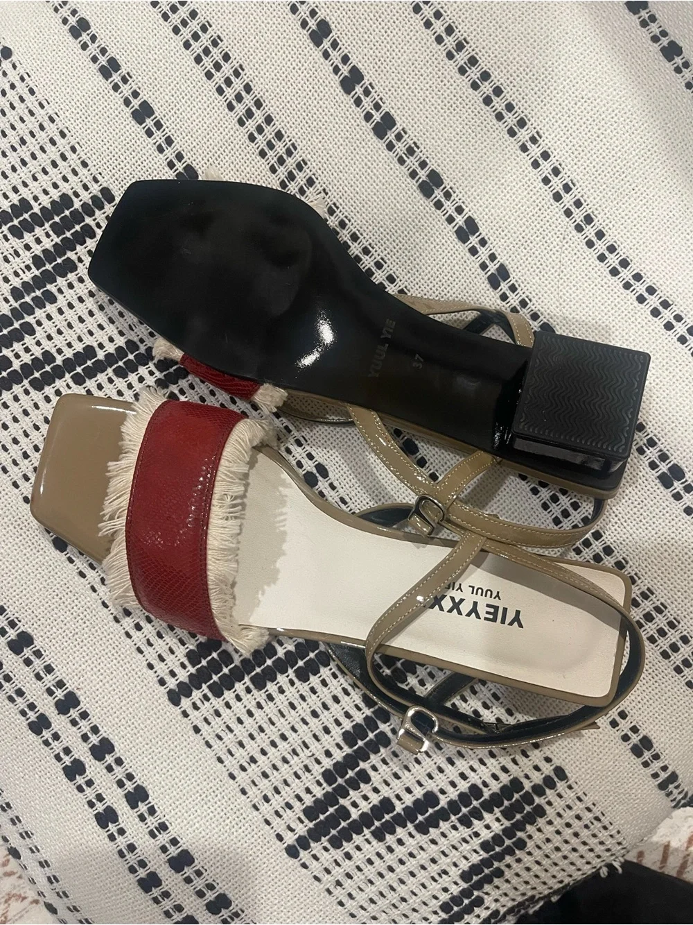 Yuul Yie Red and Ivory Sandals - Picture 5 of 5